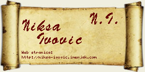 Nikša Ivović vizit kartica